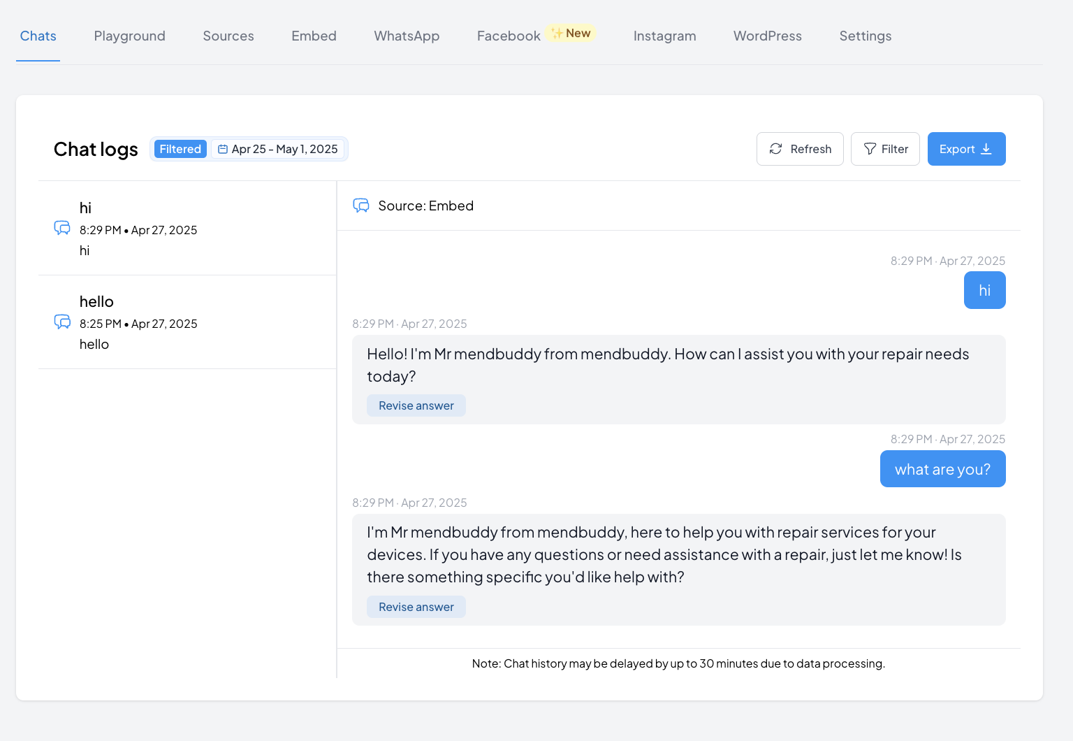 Chat Filter by Channel