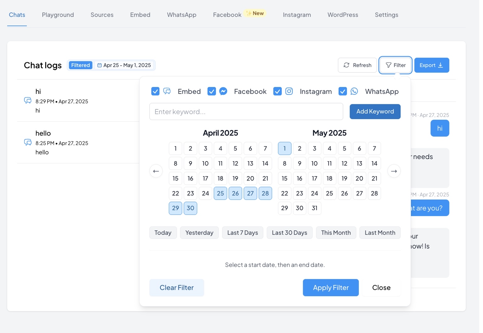 Chat Filter by Channel