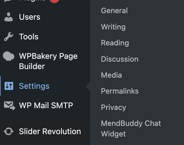 Settings > mendbuddy Chat Widget